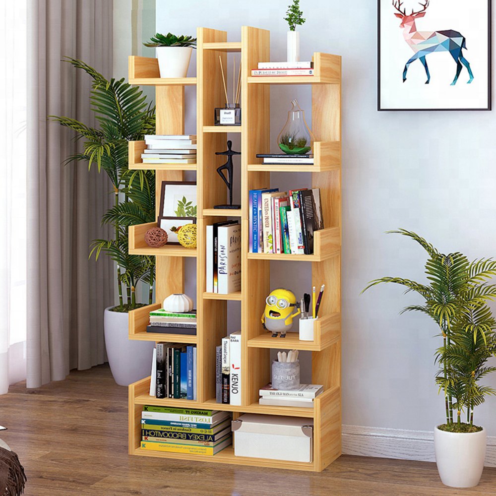 Wooden L-Shape Book Shelf For Office/ Home