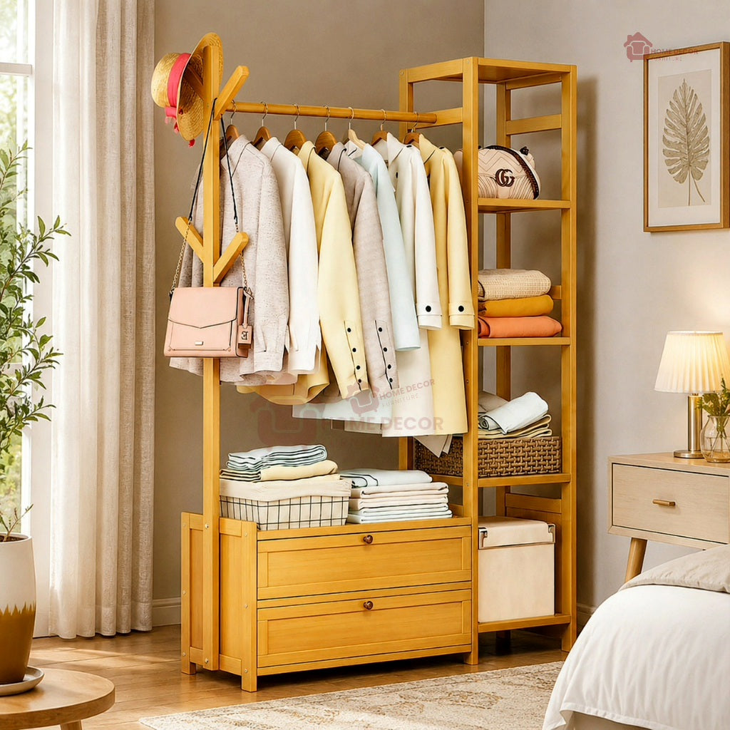 Modern Wooden Clothes Rack Stand