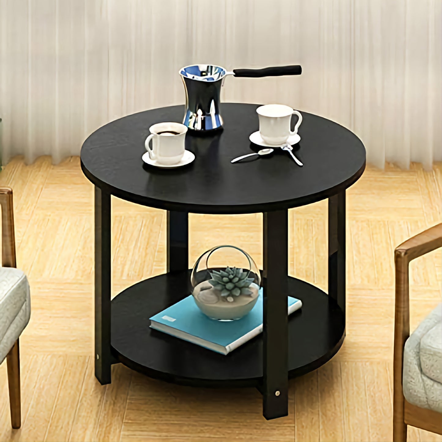 Round Tea Table for Living Room, Bedroom, Office