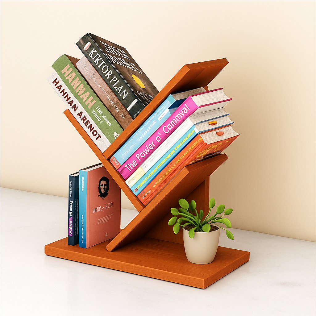 Premium Wooden 2 L-Shape Mini Bookshelf – Perfect for Office & Home Decor