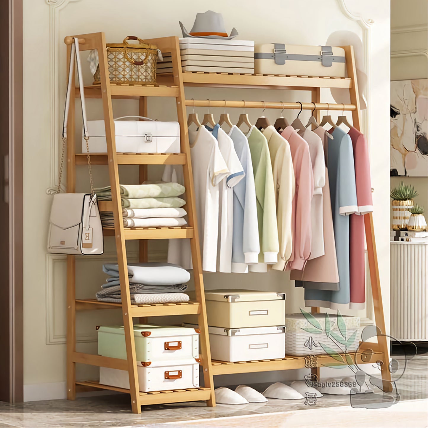 Wooden Multi Layer Cloth Stand