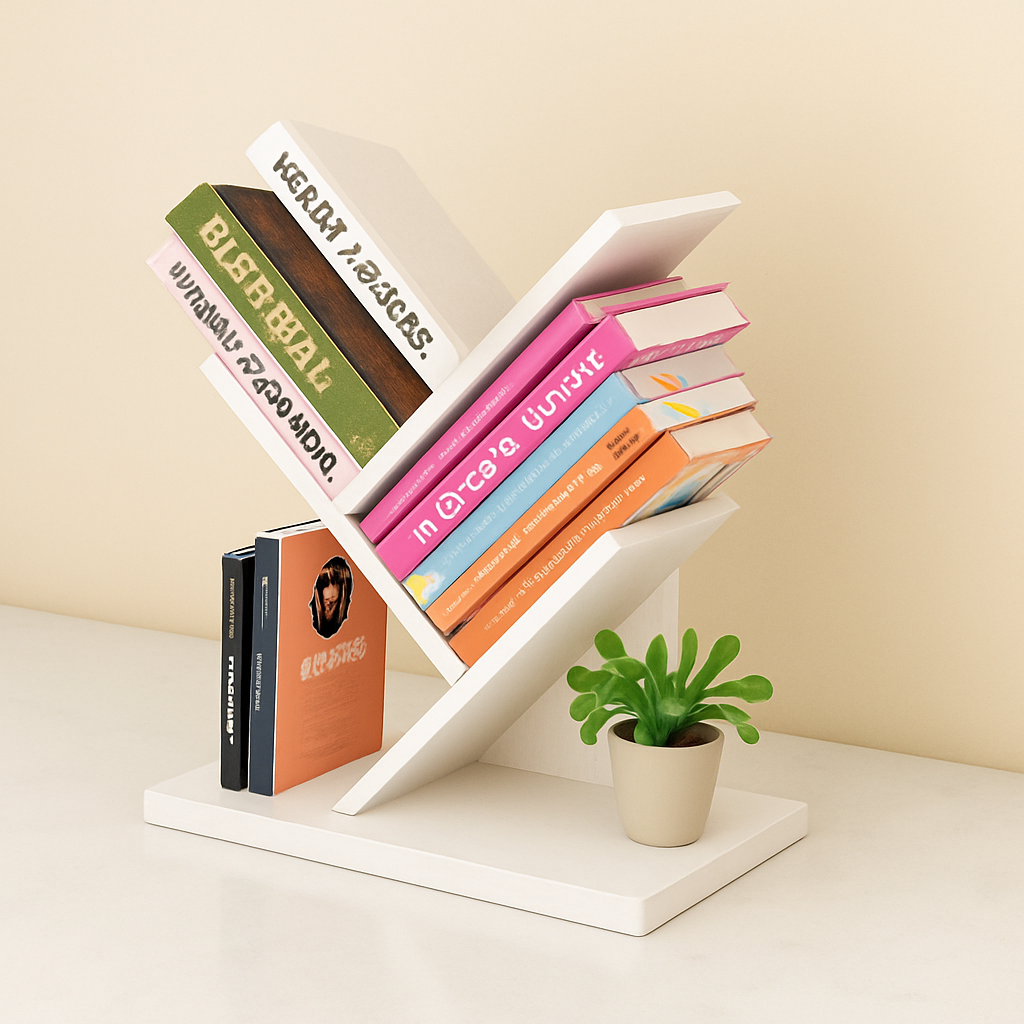 Premium Wooden 2 L-Shape Mini Bookshelf – Perfect for Office & Home Decor