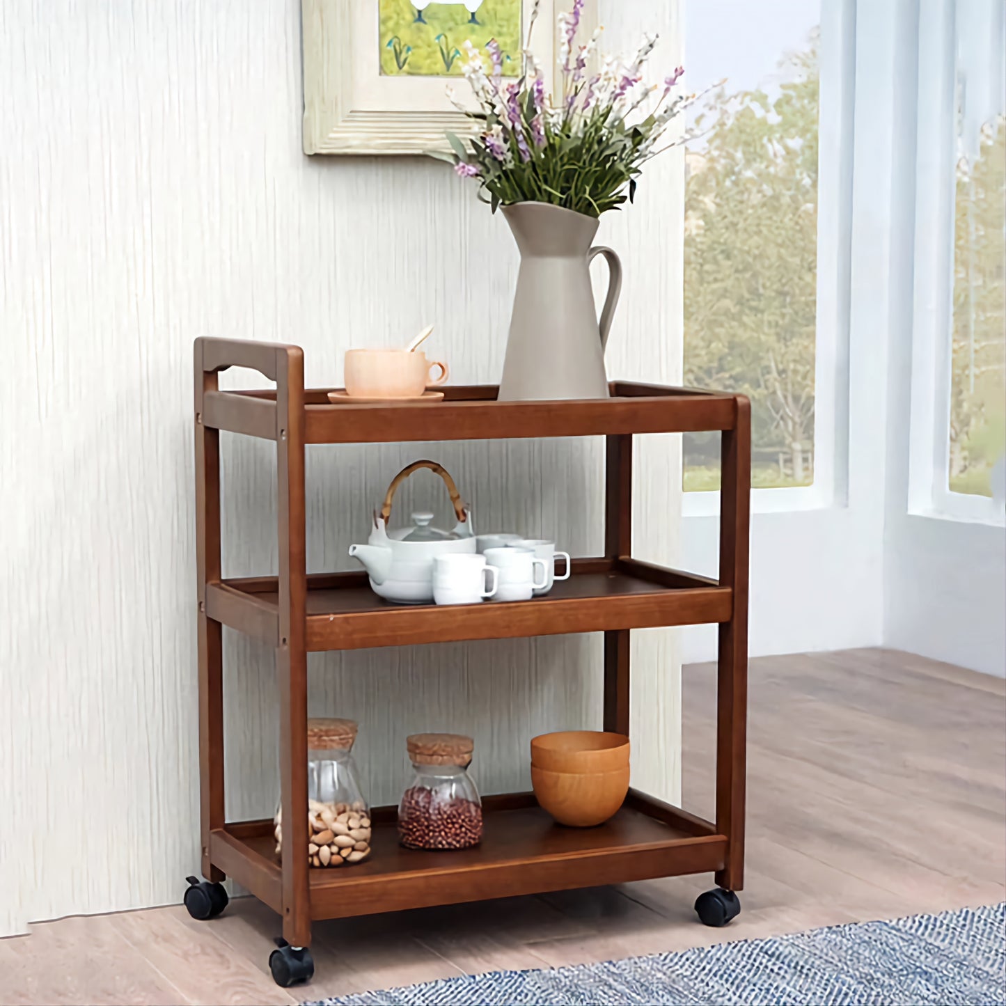 Trolley-3-Shelf Multi-Purpose Kitchen Storage For Home & office