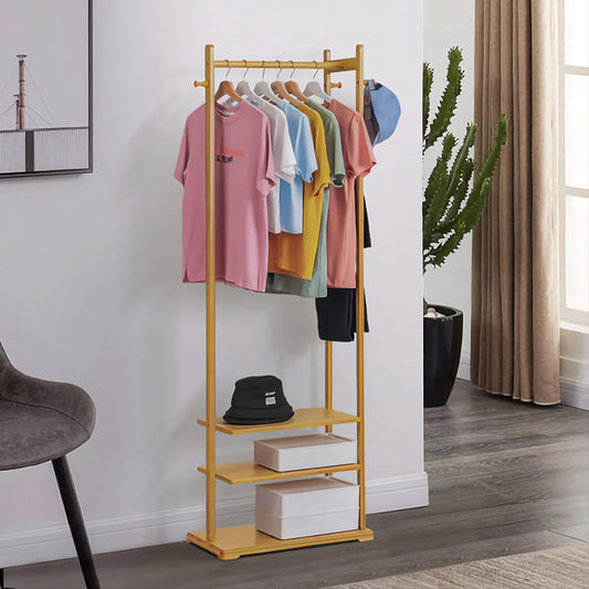 Wooden Multi Layer Alna With 3 Side Hook And 3 Shelf