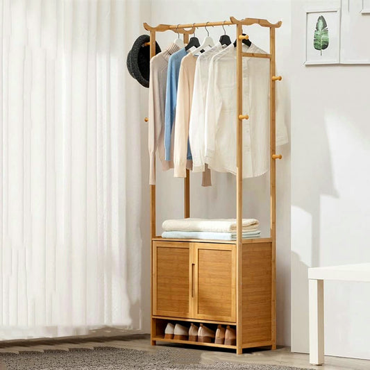 Wooden Alna with Cabinet & Modern Clothes Rack