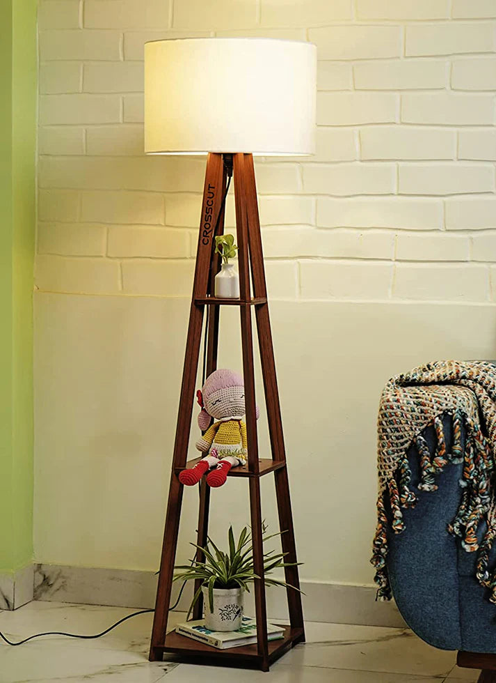 Wooden Trypod Floor Lamp for Bedroom & Living Room