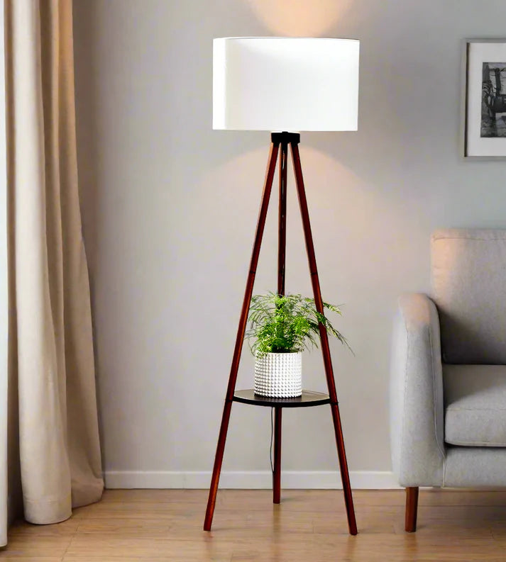 Wooden Trypod Floor Lamp for Bedroom & Living Room