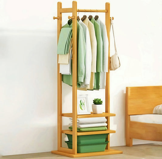 Wooden Multi Layer Alna With 3 Side Hook And 3 Shelf