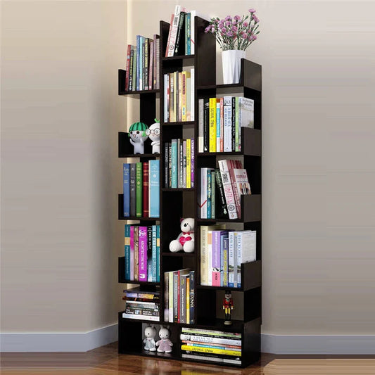 Wooden L-Shape Bookshelf For Office & Home