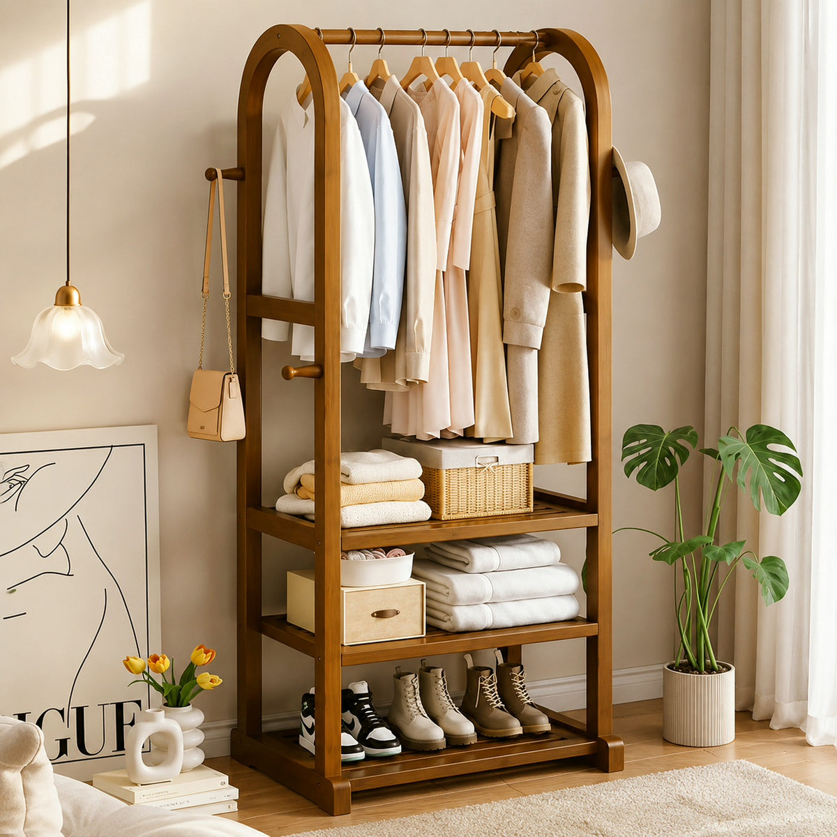 Exclusive Wooden Cloth stand with rack