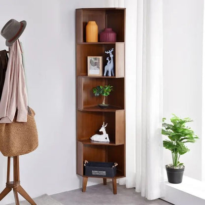 Wooden Corner Bookshelf – Perfect for Beautiful Home & Office Spaces