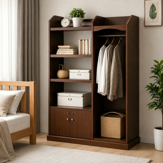 Premium Multifunctional Wooden Wardrobe & Open Closet Organizer