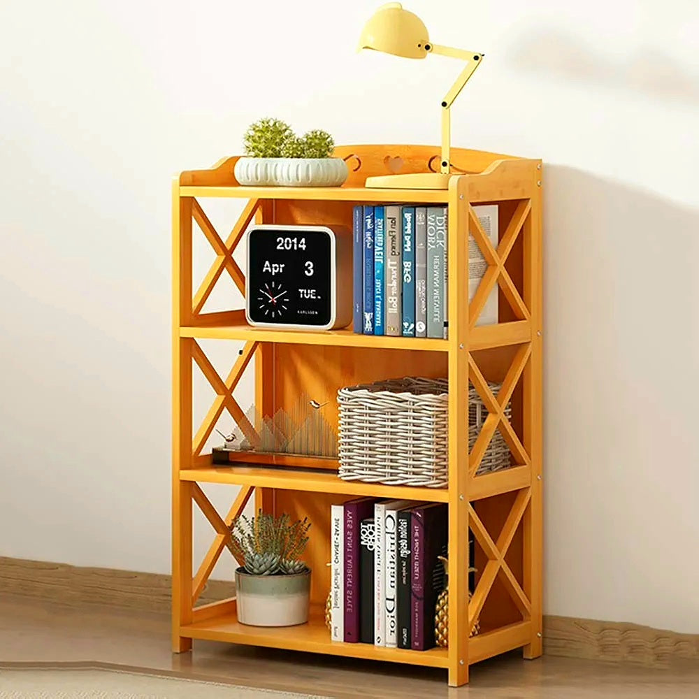 Wooden Bookshelf Multipurpose Storage Display Rack for Home/Office