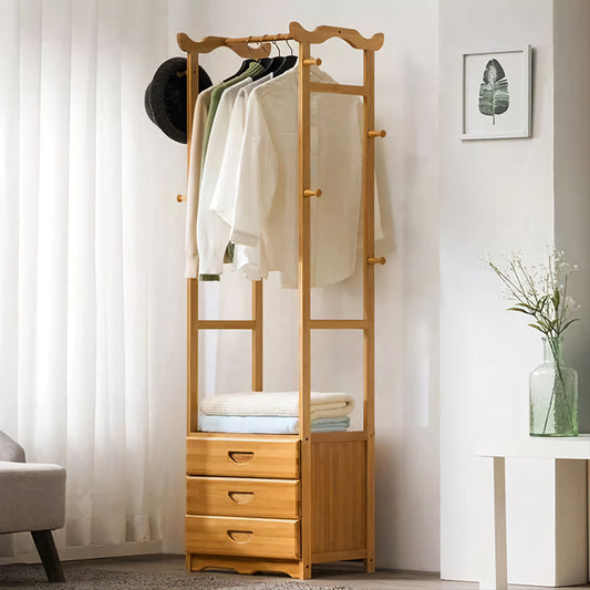 Wooden Multi Layer Alna With 8 Side Hook And 3 Drawers