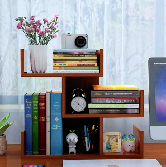 Premium Tabletop Wooden Bookshelf | Elegant & Space-Saving Design