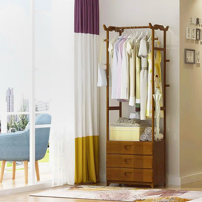 Wooden Multi Layer Alna With 8 Side Hook And 3 Drawers