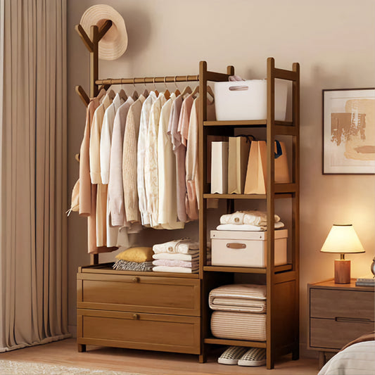 Wooden Clothes Stand & Storage Organizer