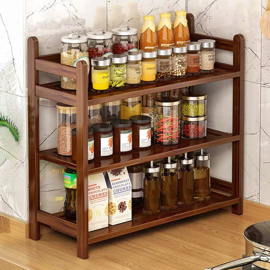 Elegant Wooden 3-Layer Kitchen Shelf – Stylish & Functional Rack for Your Modern Kitchen