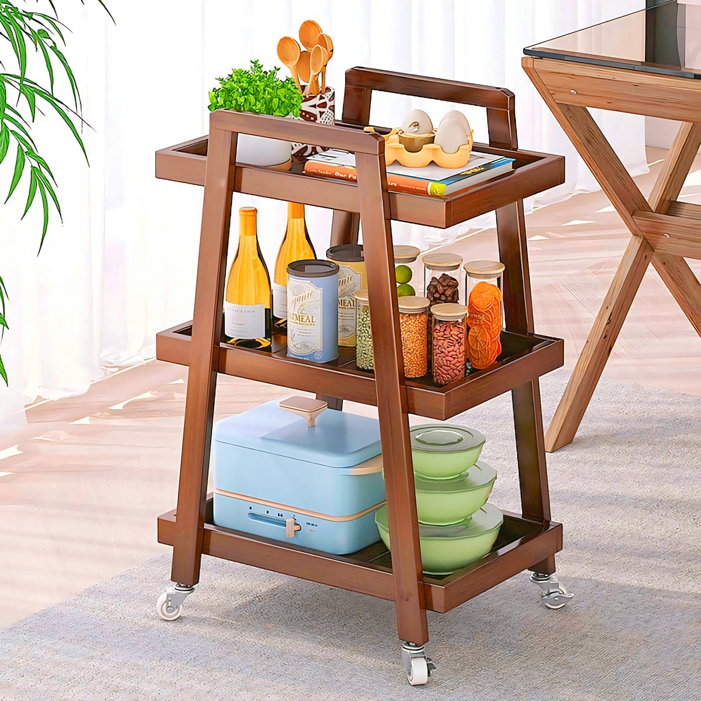 Wooden Kitchen Trolley / Serving Trolley – Stylish & Functional Kitchen Cart