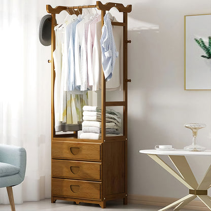 Wooden Multi Layer Alna With 8 Side Hook And 3 Drawers