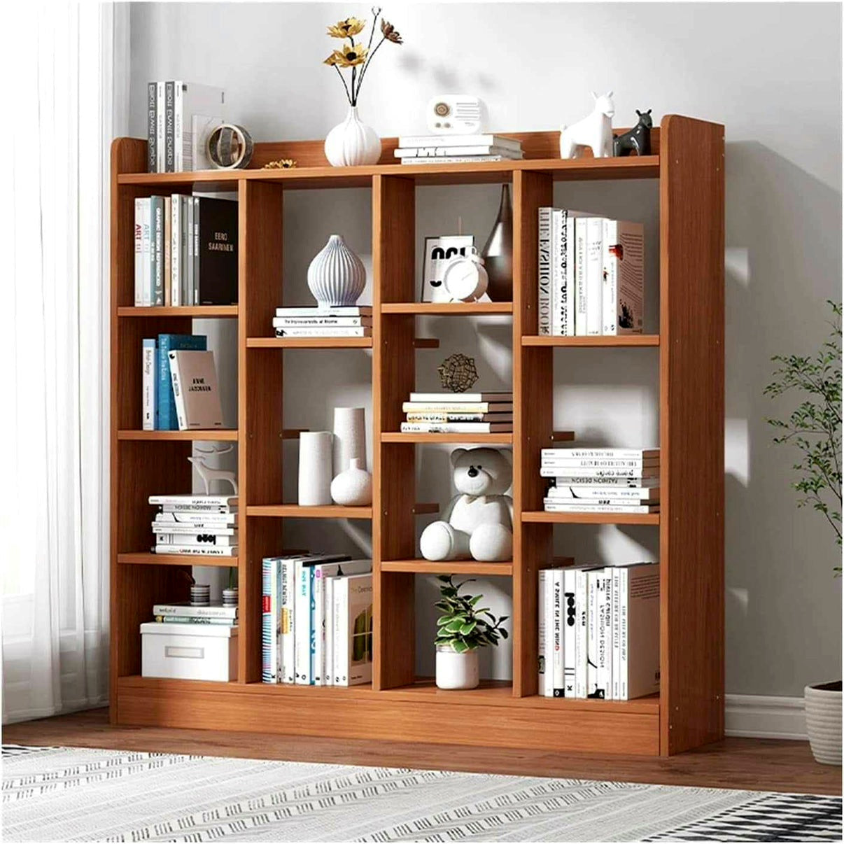 Modern 4 Row L Shaped Bookshelf For Office / Home