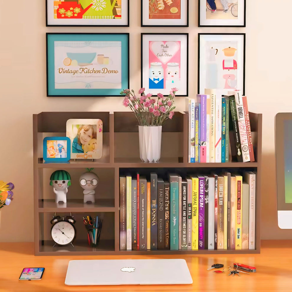 Sleek Modern Wooden Mini Bookshelf | Ideal for Office & Home Décor