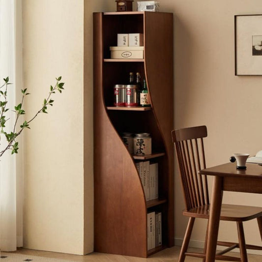 Space-Saving Wooden 5-Shelf Bookcase – Modern Corner Storage for Living Room & Office