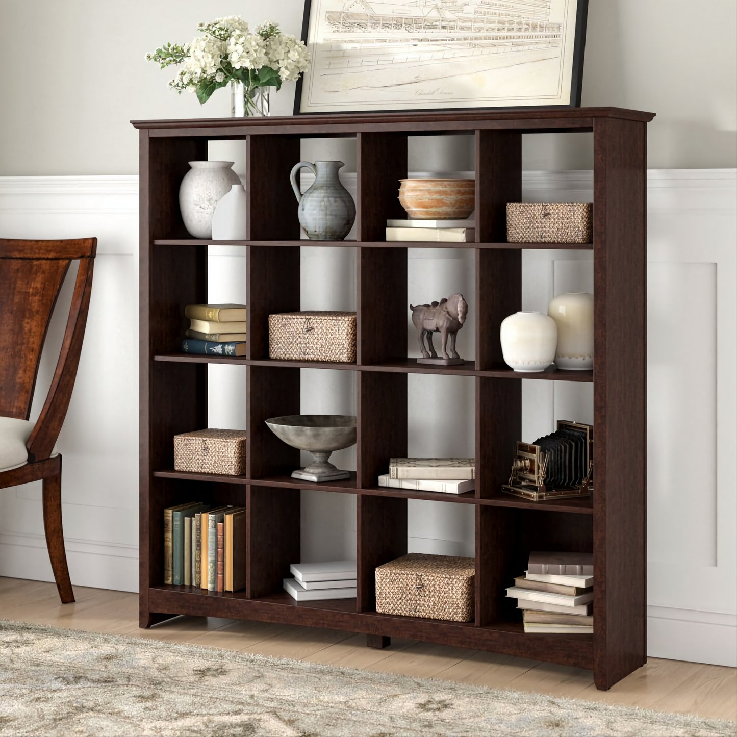 Wooden large L-Shape Book Shelf For Office/ Home