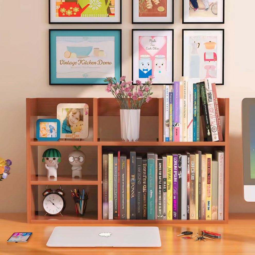 Sleek Modern Wooden Mini Bookshelf | Ideal for Office & Home Décor