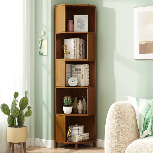 Wooden Corner Bookshelf – Perfect for Beautiful Home & Office Spaces