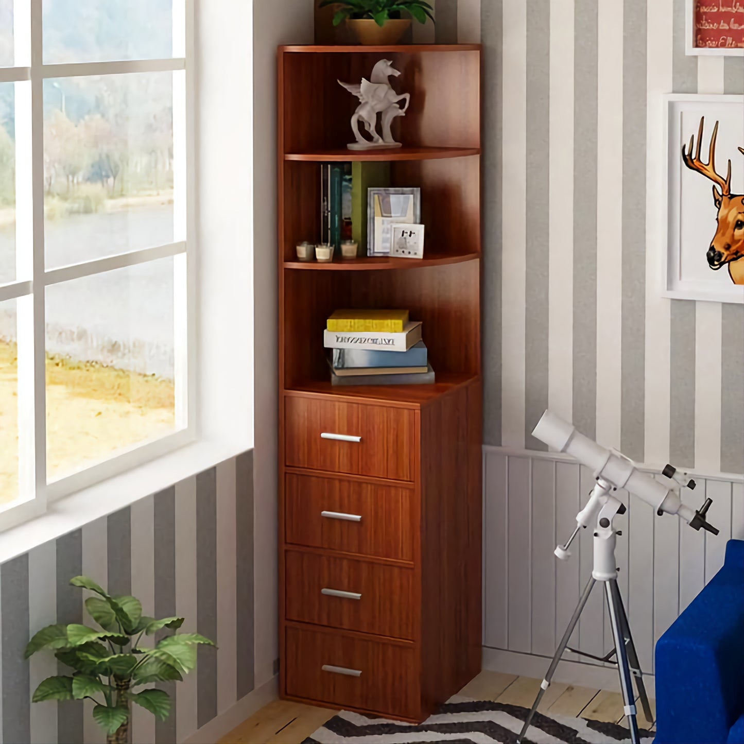 Luxury Wooden wall Corner Shelf