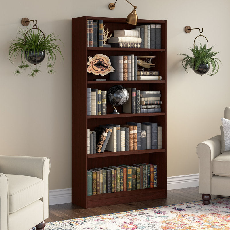 Wooden 5-Shelf Bookcase | Elegant Storage for Home, Office & Living Room